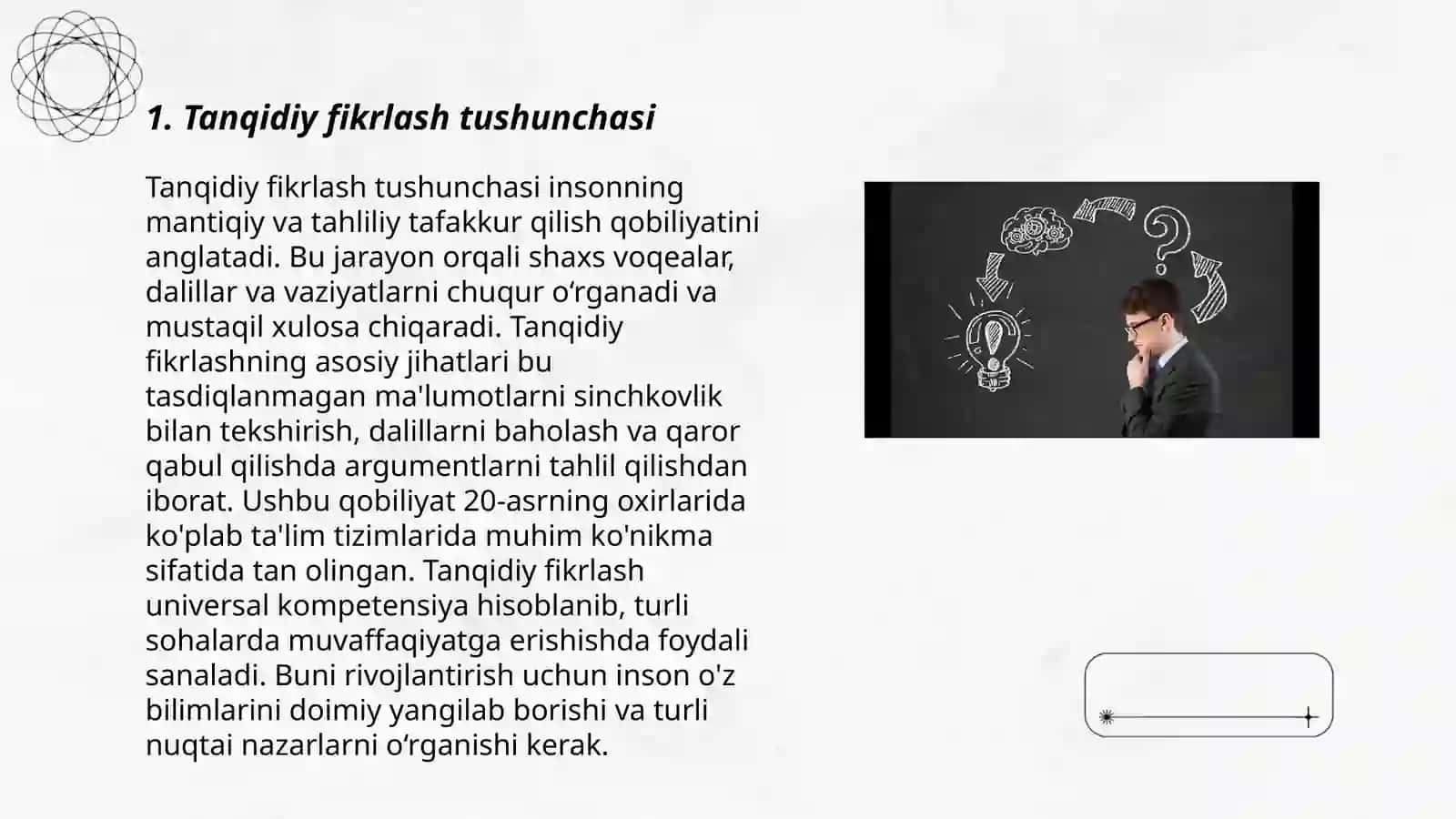 Tanqidiy fikrlash usullari 3