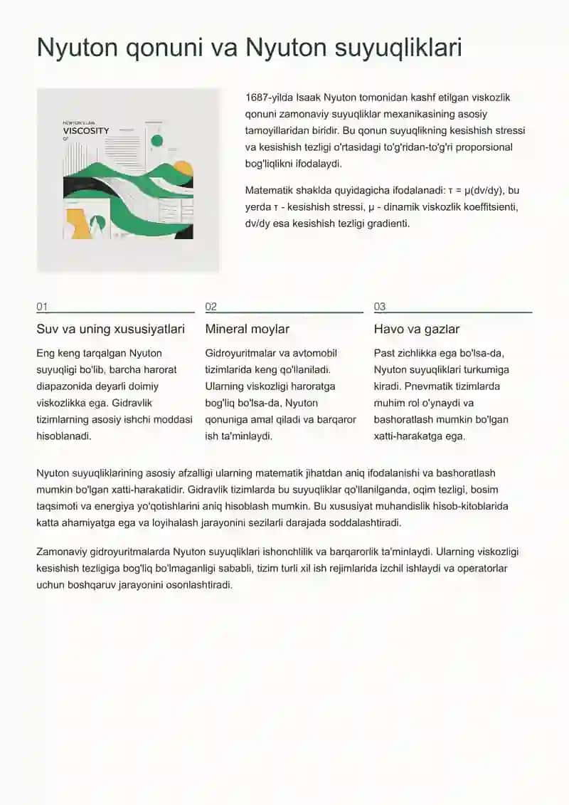 Ideal suyuqlik modeli va Nyuton qonuniga bo'ysunmaydigan suyuqliklar 3