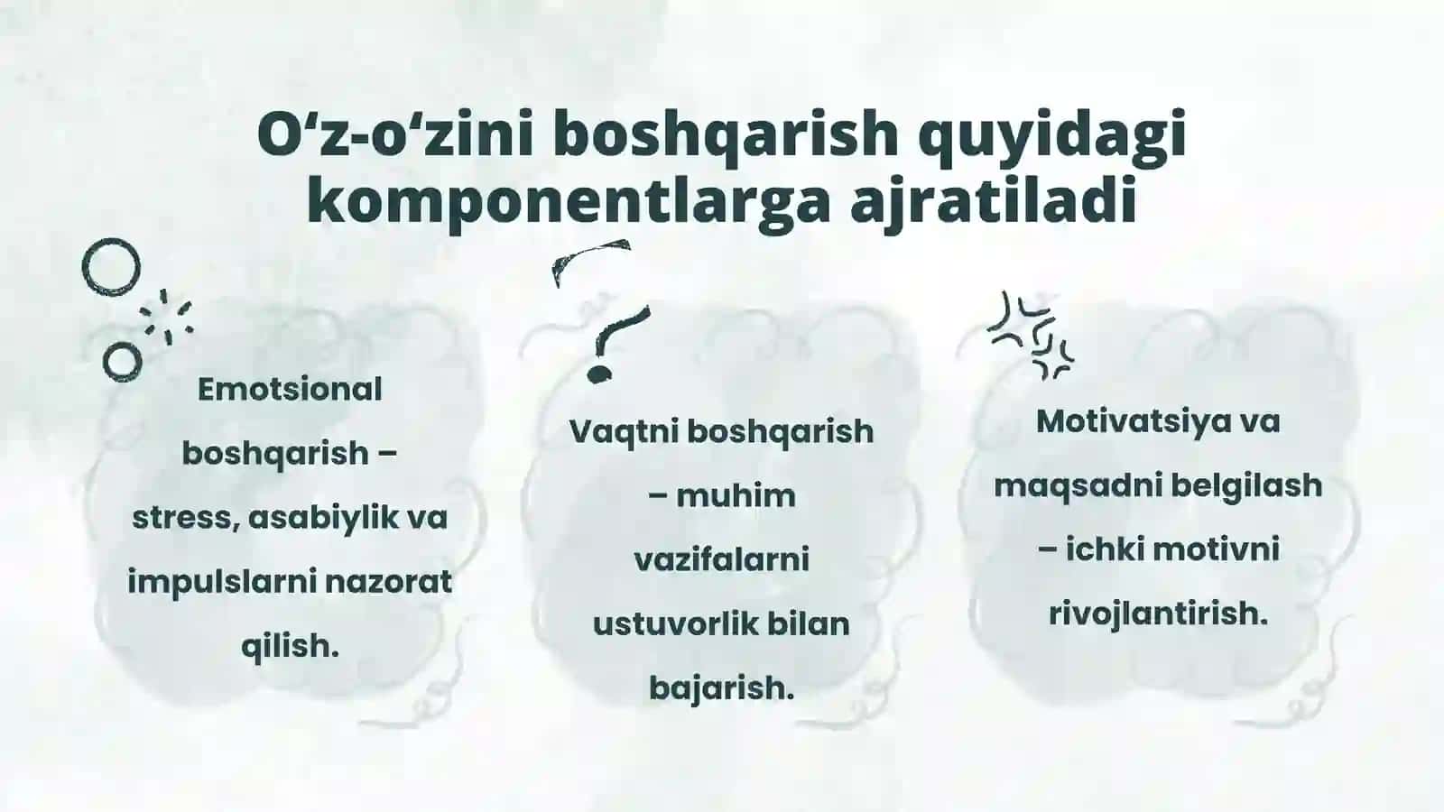 O'z-o'zini boshqarish va samaradorlik uchun javobgarlik 3