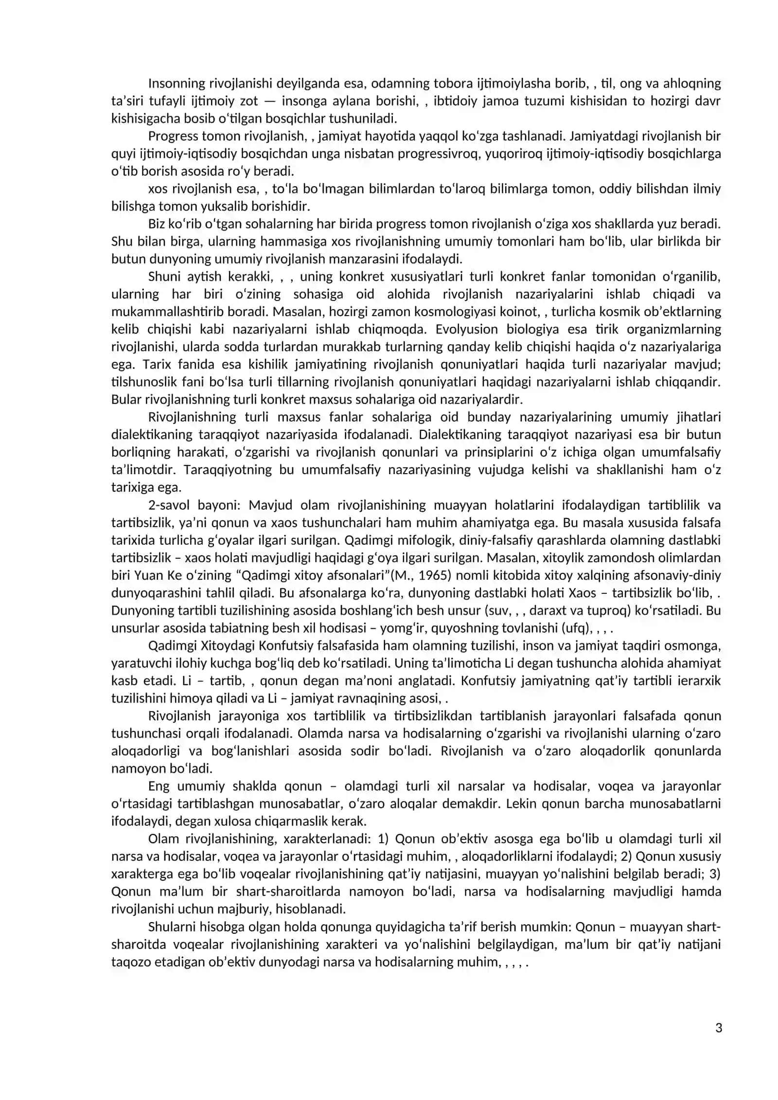 Rivojlanish falsafasi (Dialektika) 3