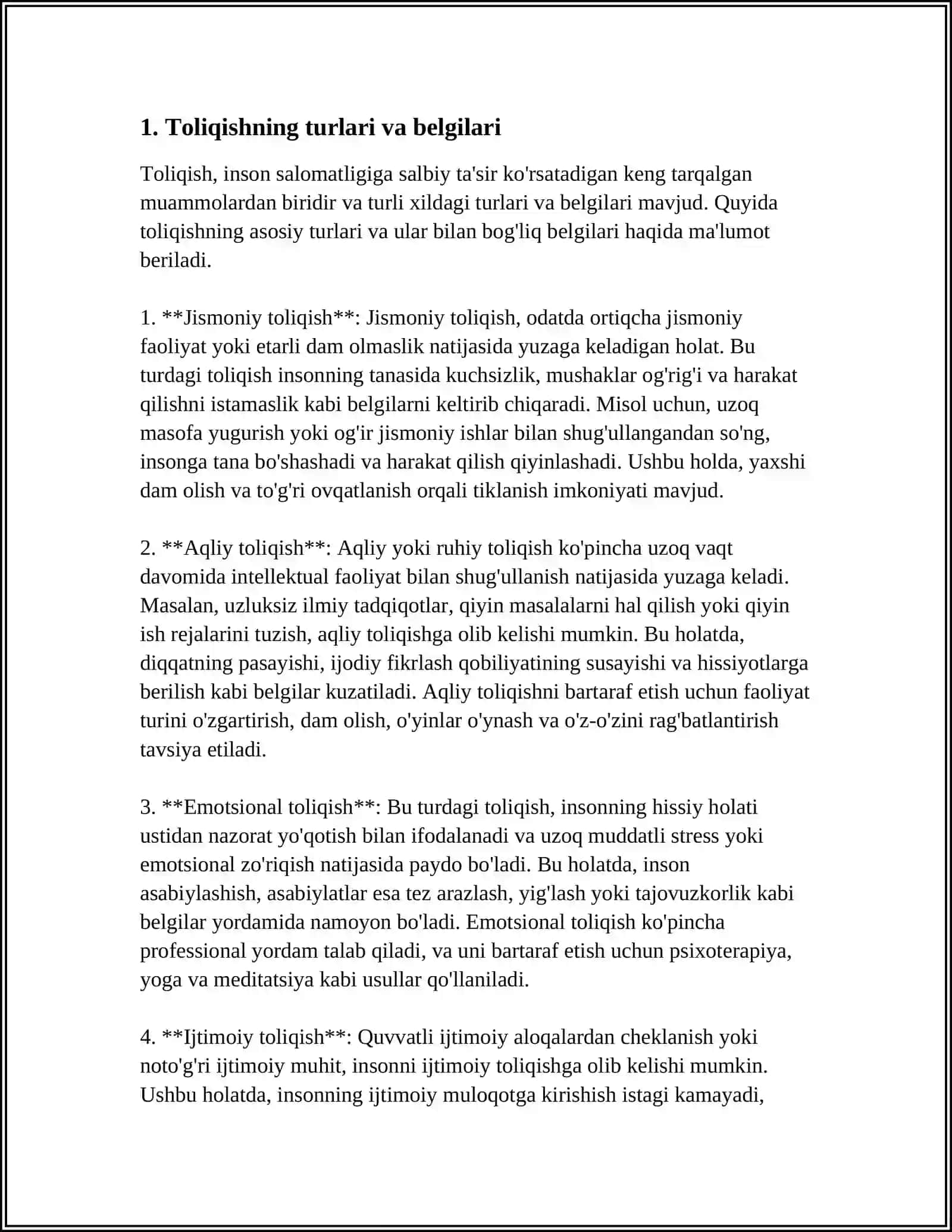 TOLIQISH VA ORGANIZMNI TIKLASH 3