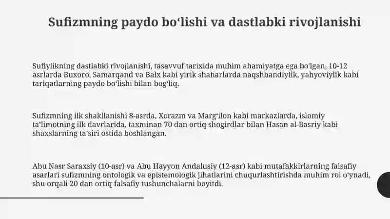 Sufizmning rivojlanishi va uning hissasu 3