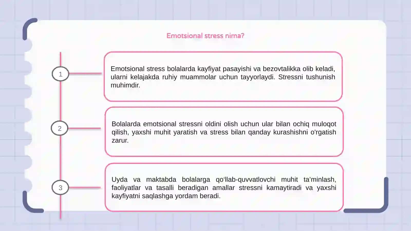 Bolalarda emotsional streslarni oldini olish usulari 3
