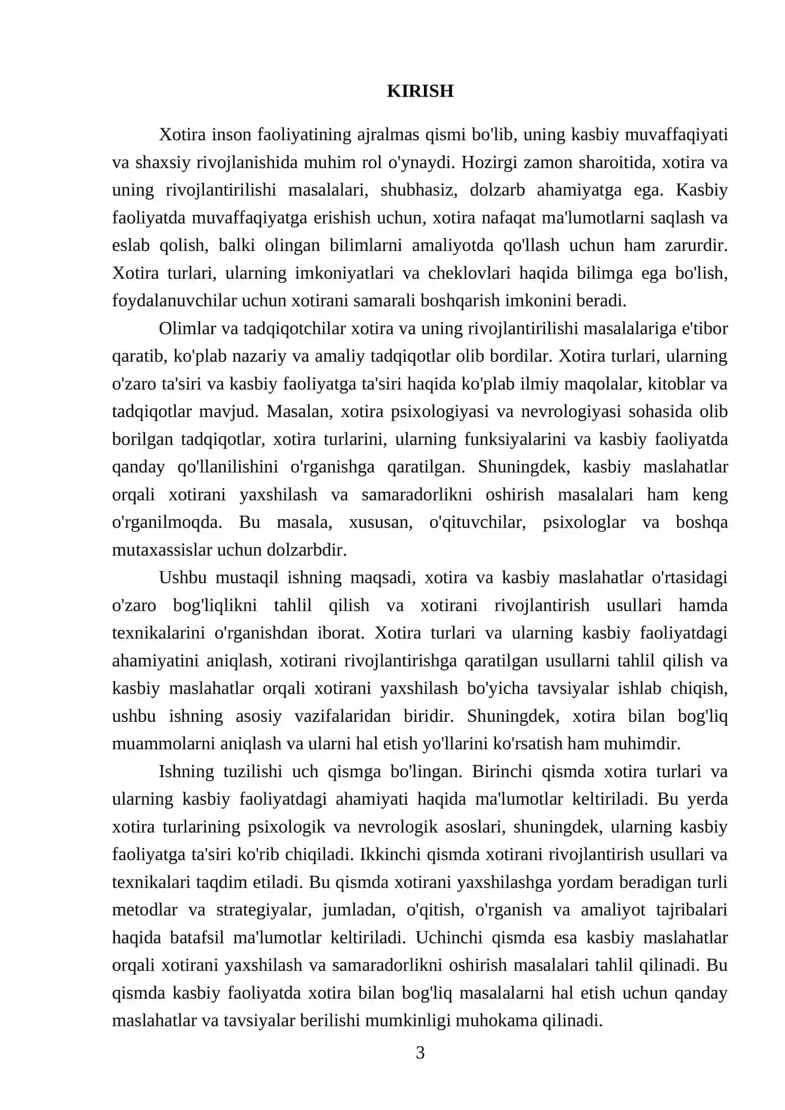 Xotira va kasbiy maslahat 3