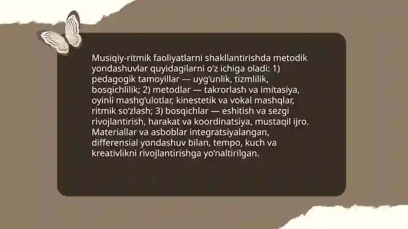 Musiqiy-ritmik faoliyatlarini shakillantirish uslubi 3