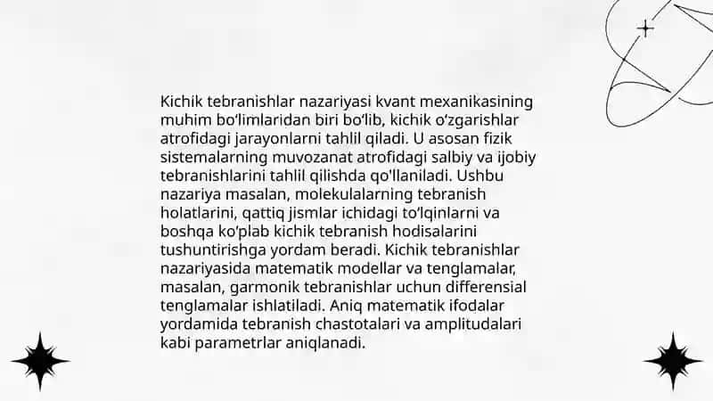 Kichik tebranishlar erkin va majburiy tebranishlar 3