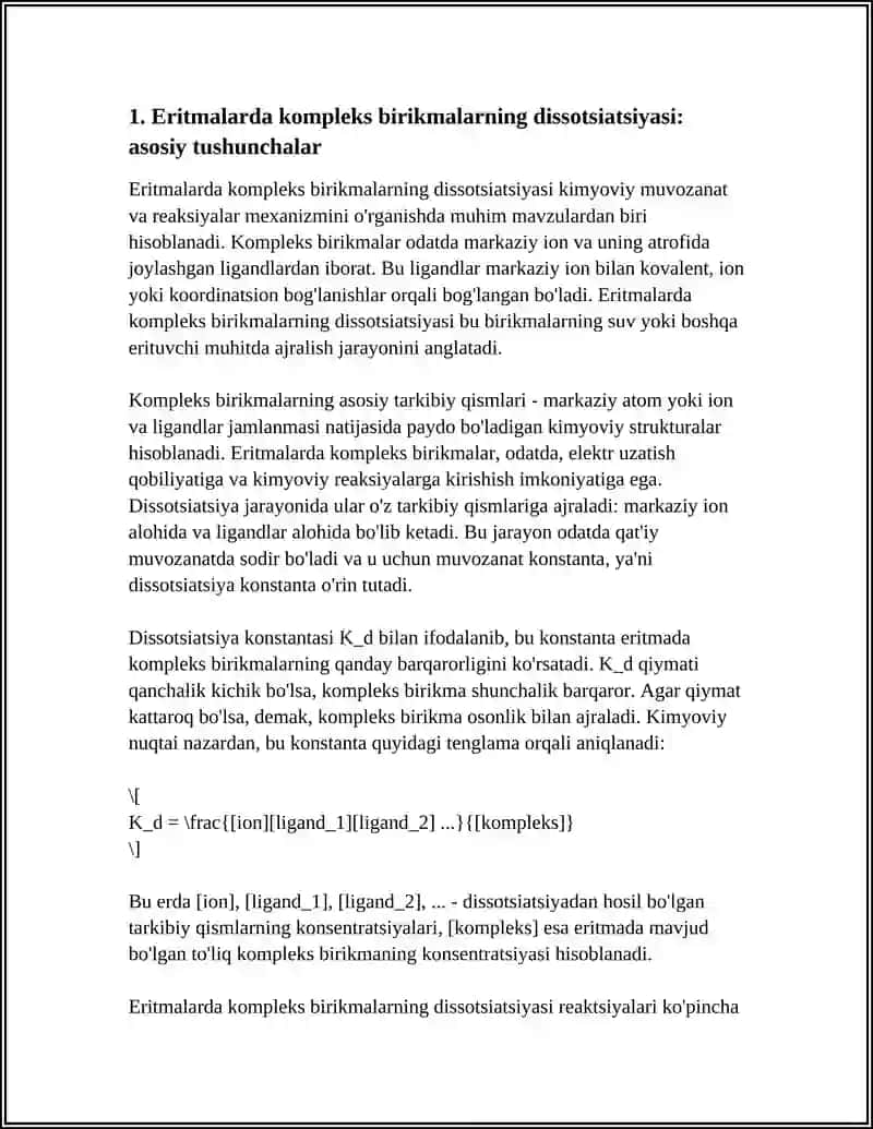 ERITMALARDA KOMPLEKS BIRIKMALARNI DISSOTSIYALANISHI 3