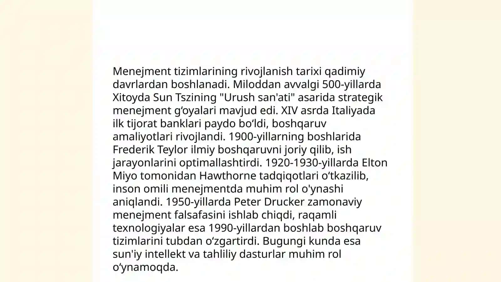 Menejment tizimlarining rivojlanish tarixi 3