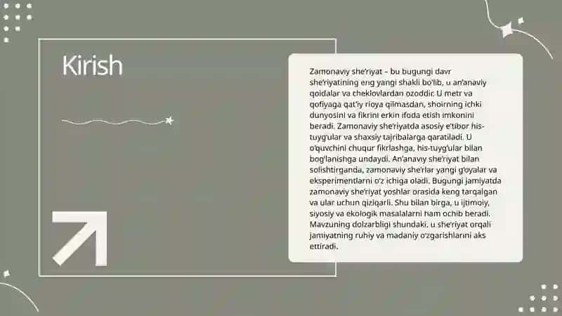Zamonaviy she’riyat 3