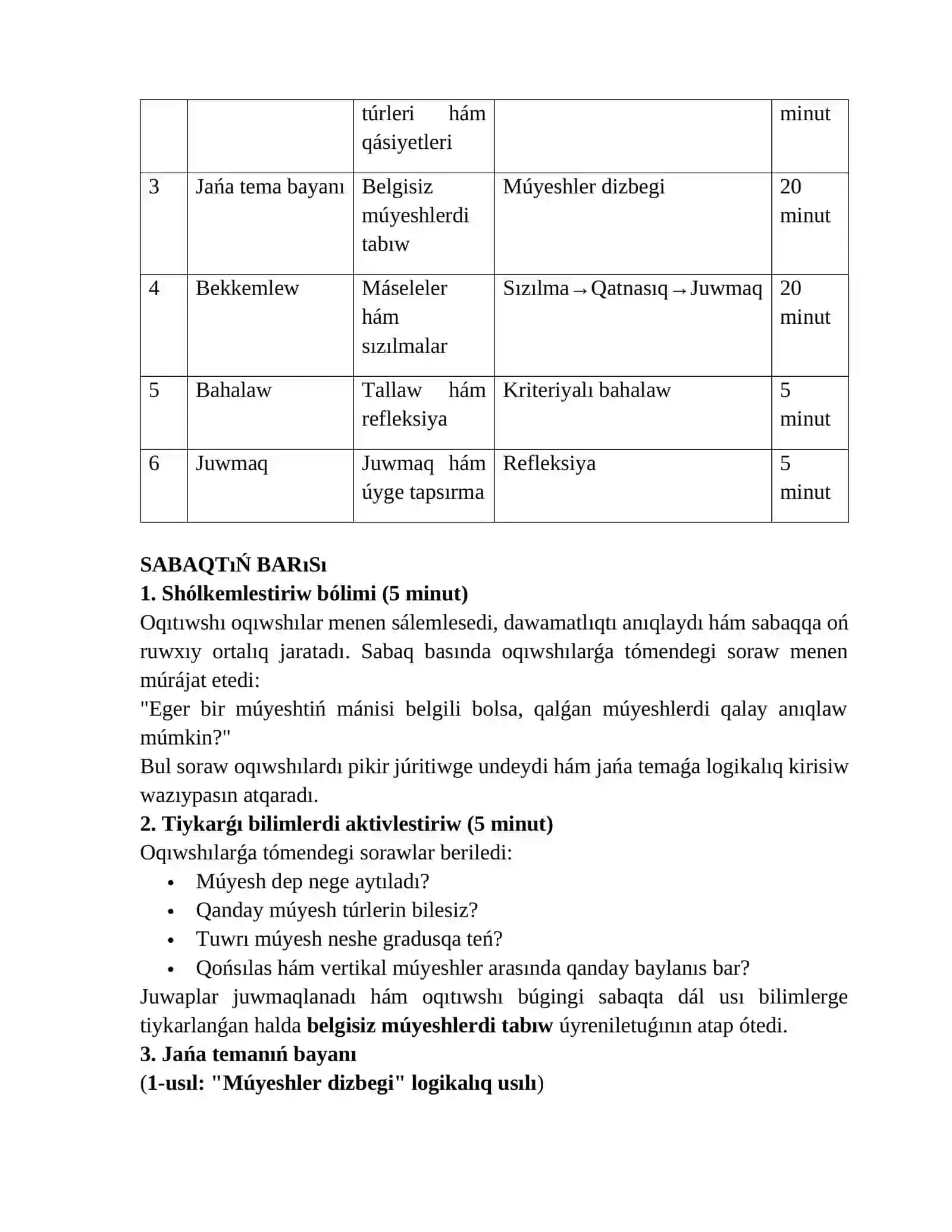 Geometriyalıq figuralardaǵı belgisiz múyeshlerdi tabıw 3