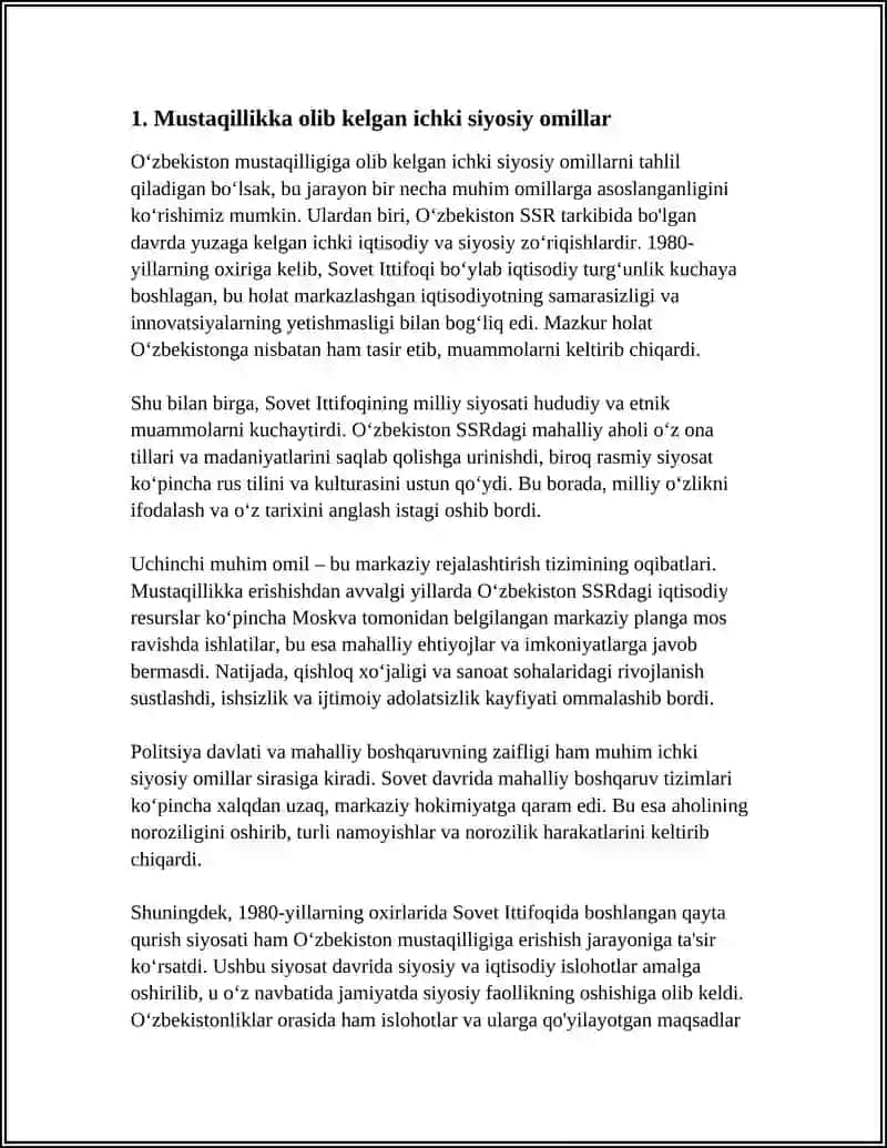 O‘ZBEKISTON MUSTAQILLIKKA ERISHISH OSTONASI 3