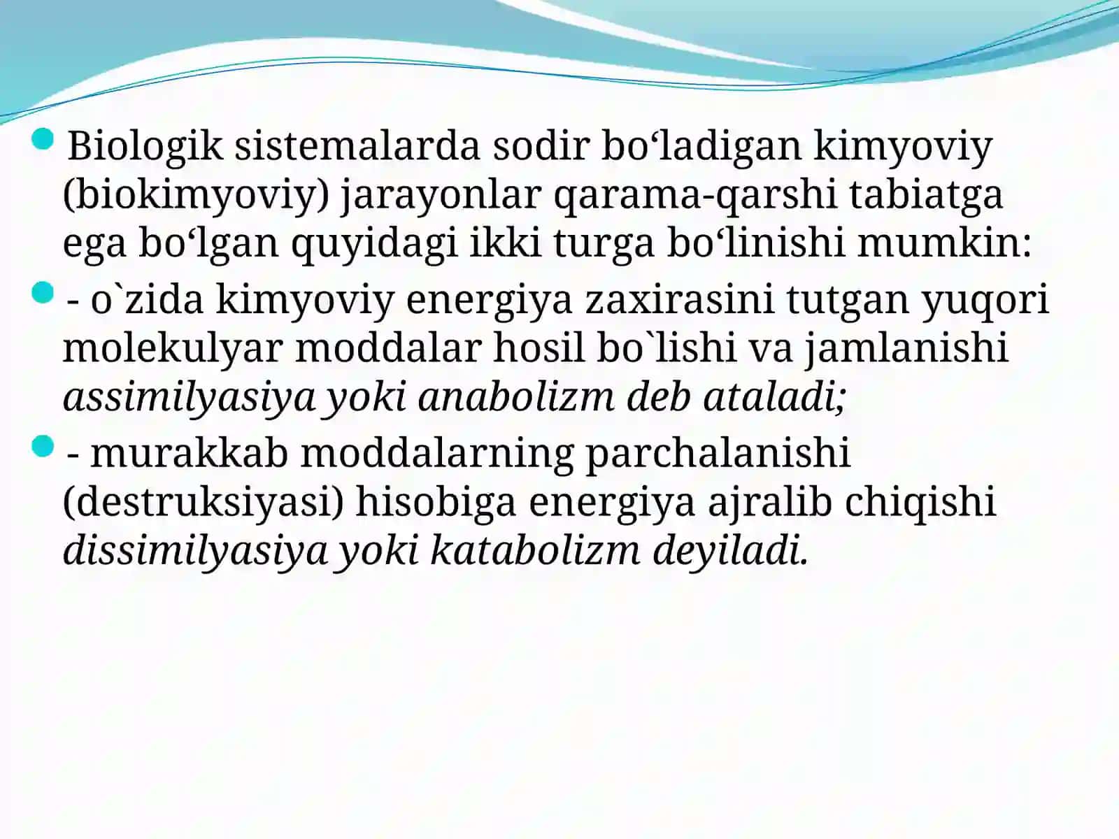 TERMODINAMIKAVA BIOENERGETIKANING ILMIY ASOSLARI 3