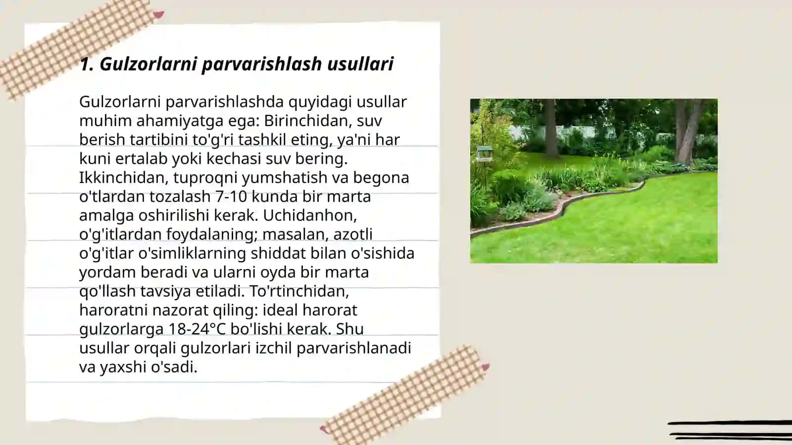 Gulzorlar va maysazorlar Muslima 3