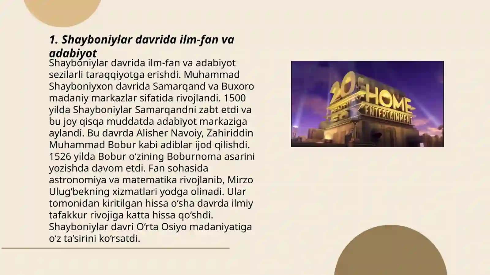 Shayboniylar davrida ilm-fan va adabiyot 3