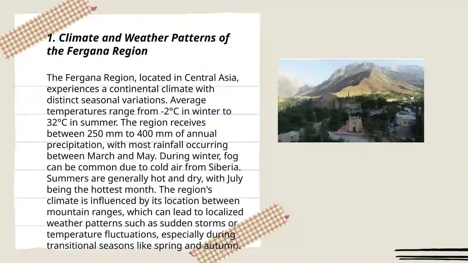 Climate and Weather Patterns of the Fergana Region 3