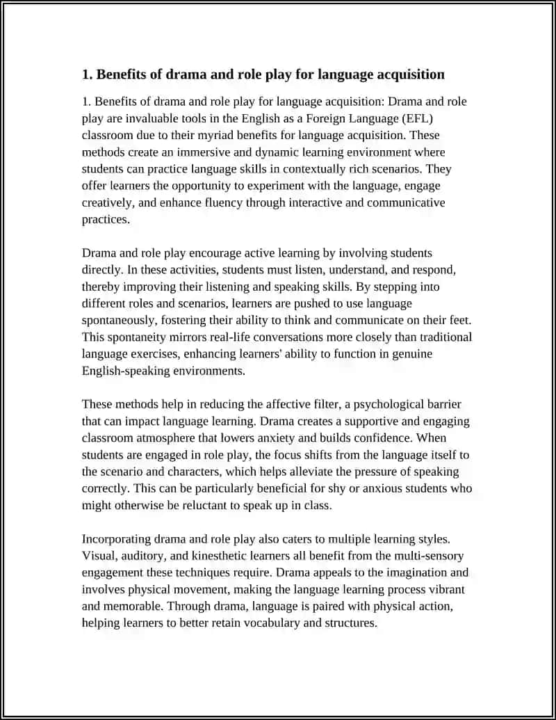 MUSTAQIL ISH: USING DRAMA AND ROLE PLAY IN THE EFL CLASSROOM 3
