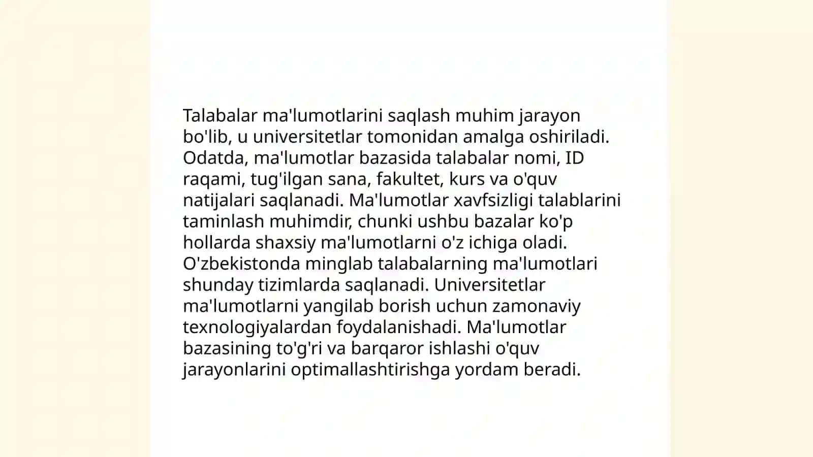 Ma'lumotlar bazasini loyihalash 3