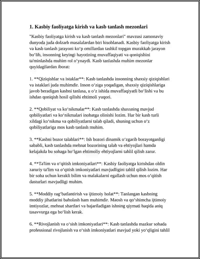 Kasbiy Faoliyat va Kasbiy Qobiliyatlar 3
