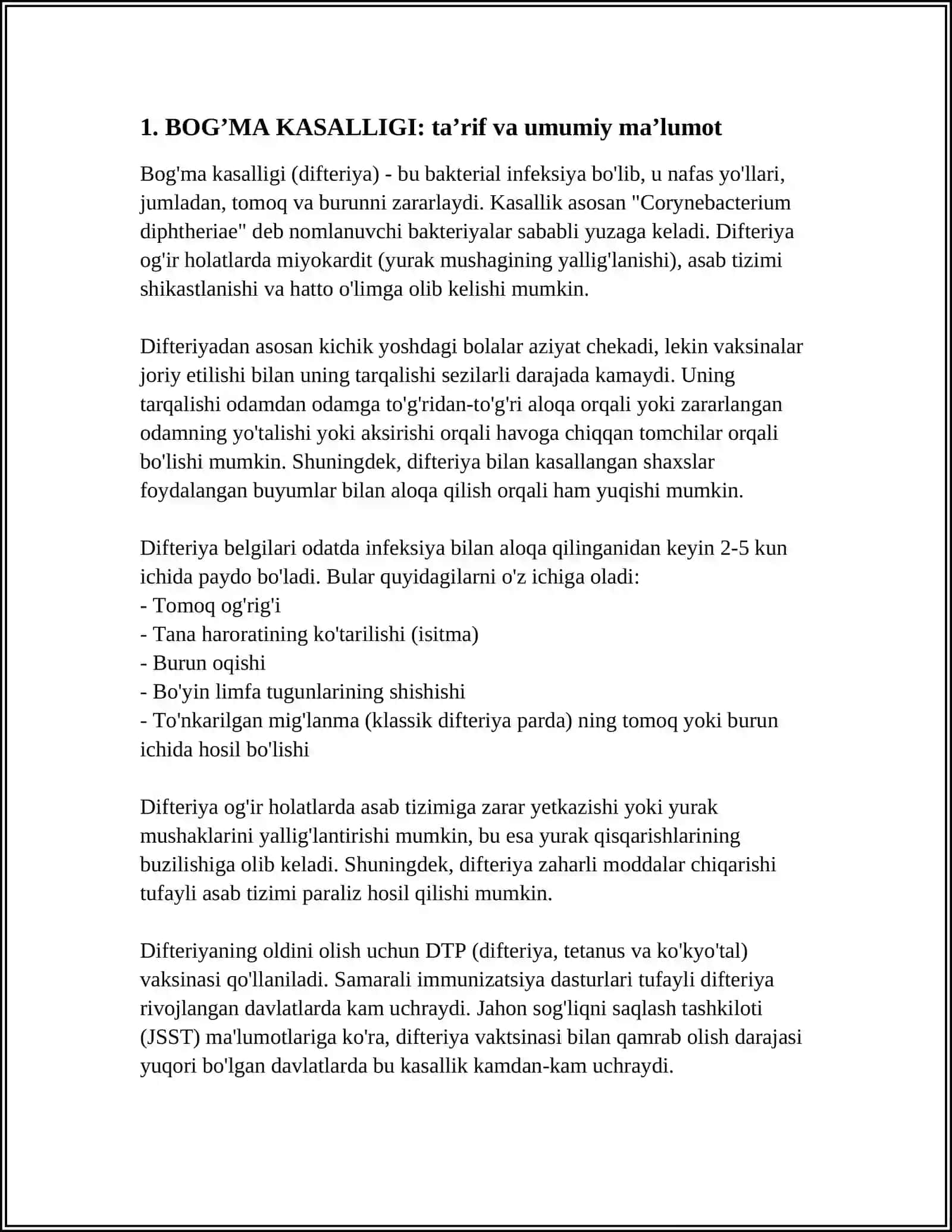 BOG’MA KASALLIGI REFERAT 3