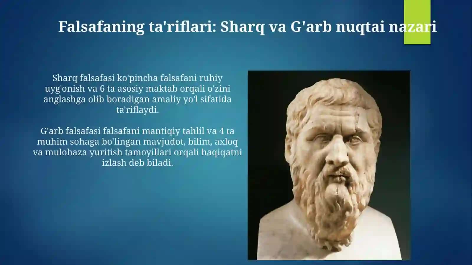 Sharq va G'arb Falsafasi Ta'riflari 3