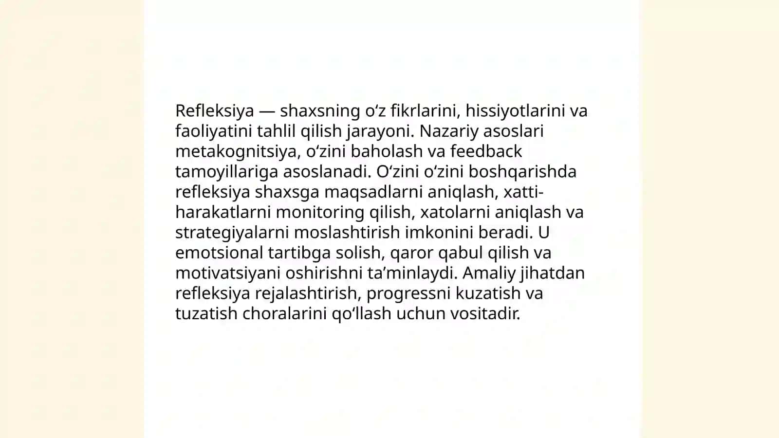 Oʻzini oʻzini boshqarishda refleksya 3