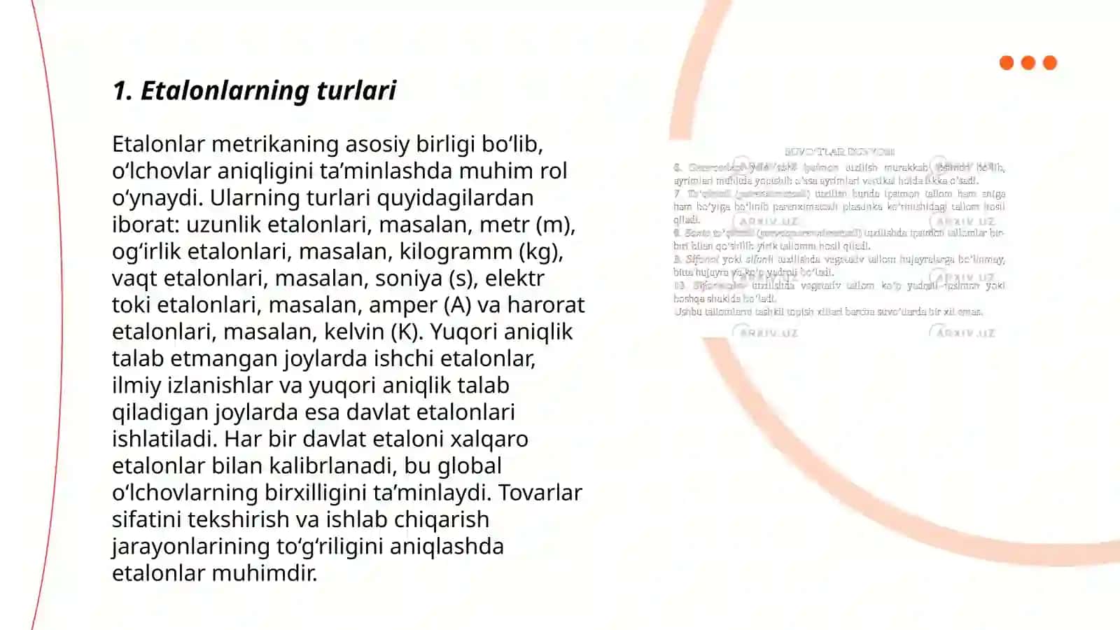 Etalonlar va ularning klassifikatsiyasi 3