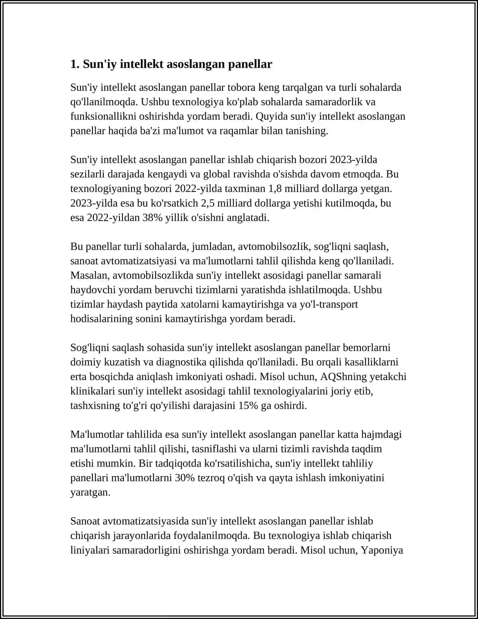 PANEL MA’LUMOTLARIGA ASOSLANGAN MODELLAR 3