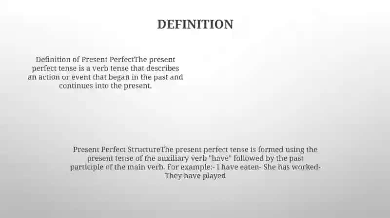 Present Perfect 3