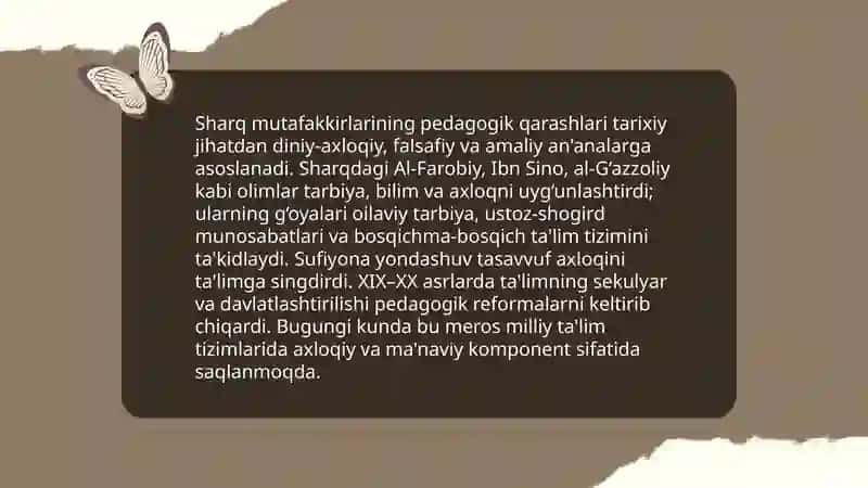 Sharq mutafakkirlarining pedagogik qarashlari 3