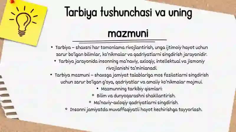 Pedagogik jarayonda tarbiyaning mazmuni 3