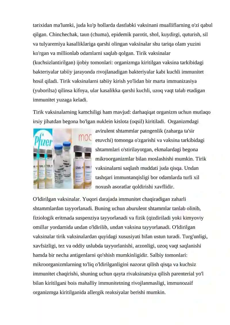 VIRUSLARGA QARSHI VAKSINALAR VA ULARNI ISHLAB CHIQISH 3