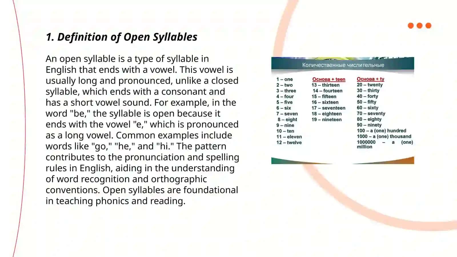 4 types of reading rules,open and close syllables 3