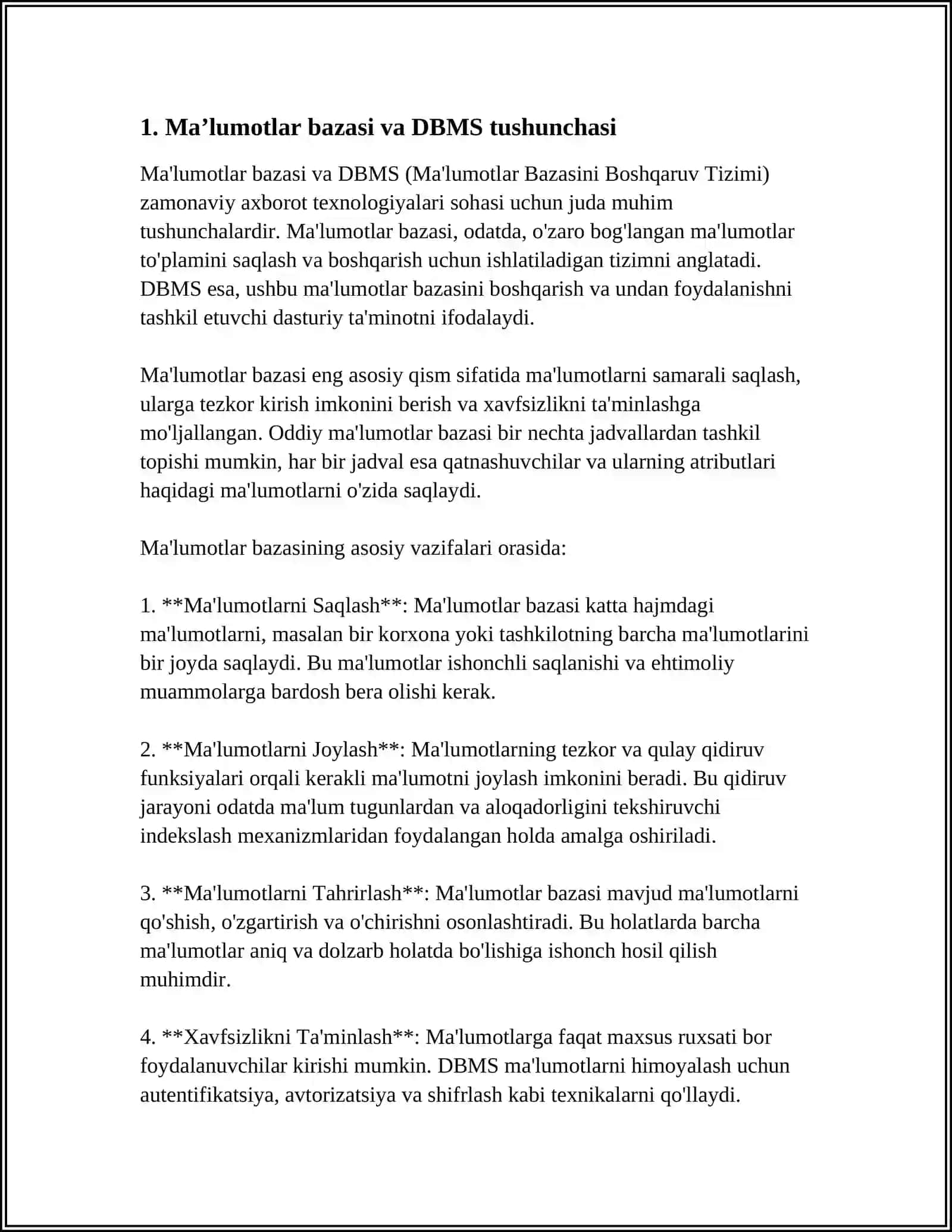 MAʼLUMOTLAR BAZASINI BOSHQARISH TIZIMLARI 3
