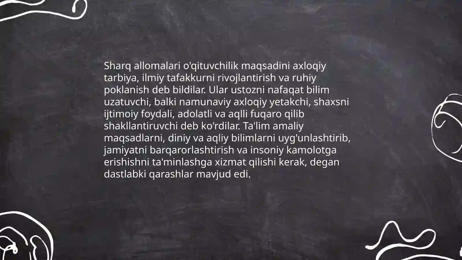 Sharq mamlakati allomalarining o'qituvchilik kasbiga oid ilk qarashlari 3