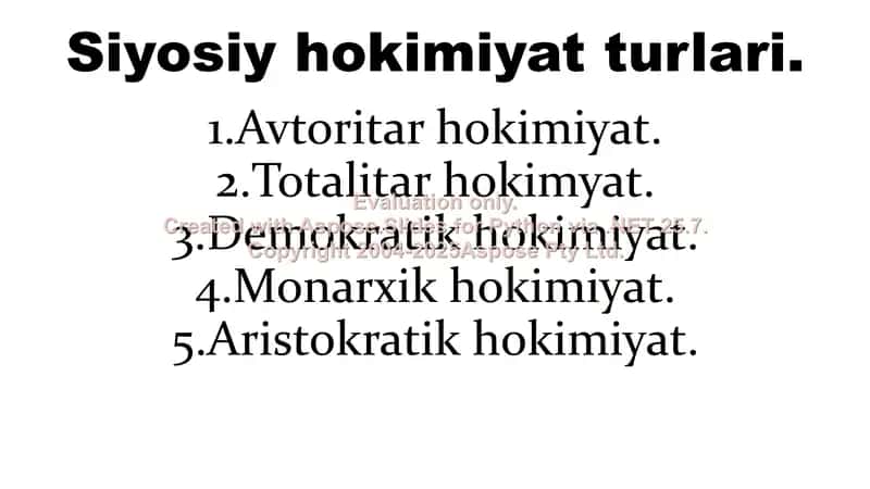 Siyosiy hokimiyat substansional korinishlari 3