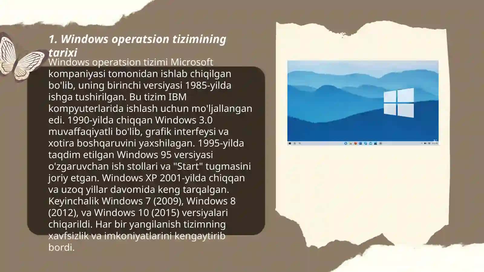 Windows Operatsion tizimi va uning imkoniyatlari 3