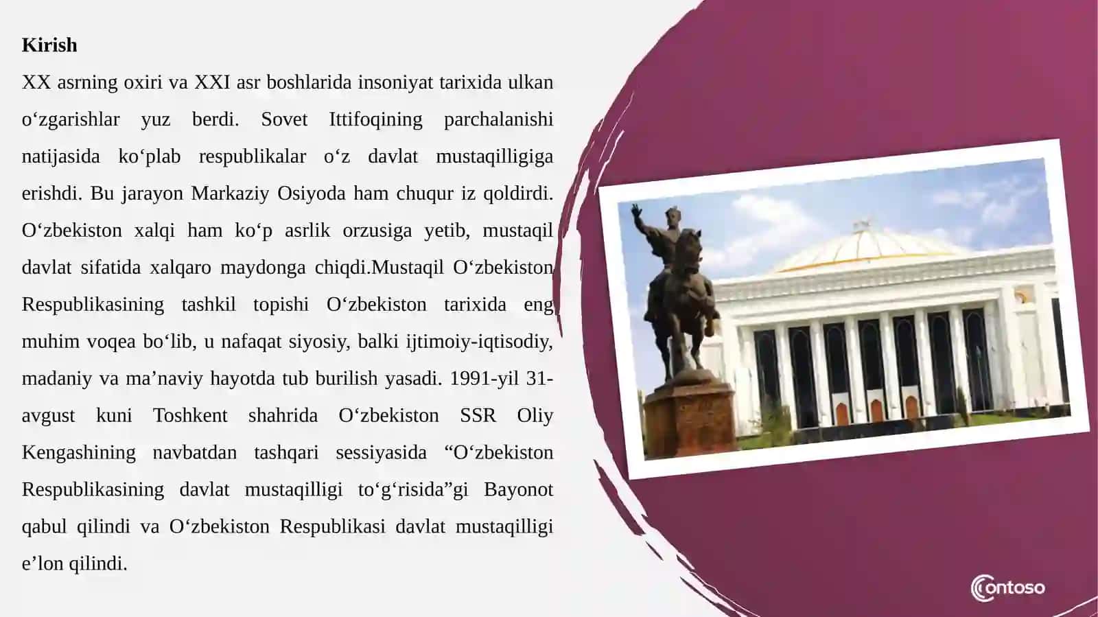 Mustaqil O‘zbekiston Respublikasining tashkil topishi va uning tarixiy ahamiyati 3