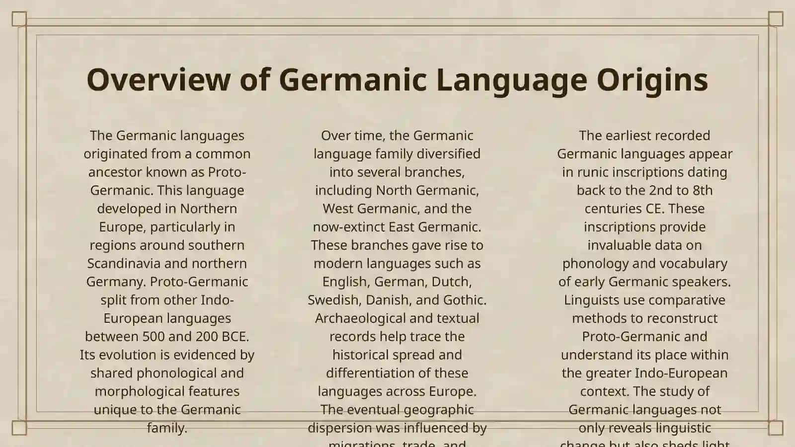THE GERMANIC LANGUAGES AND AREAL LINGUISTICS 3