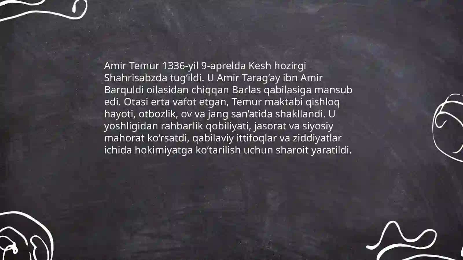 Amir Temur ibn Amir Tarag‘ay ibn Amir Barquldi 3