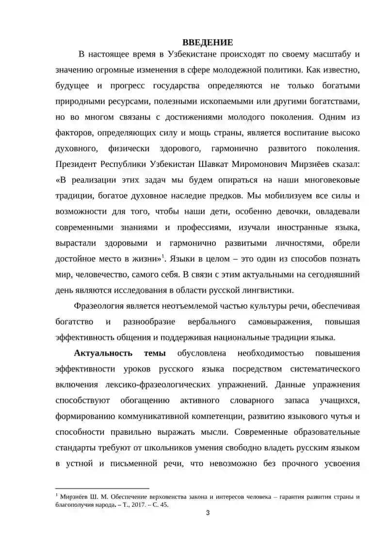 Роль лексико-фразеологических упражнений на уроках русского языка 3