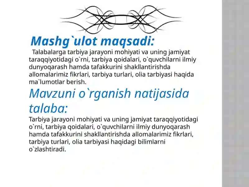 Tarbiya nazariyasi 3