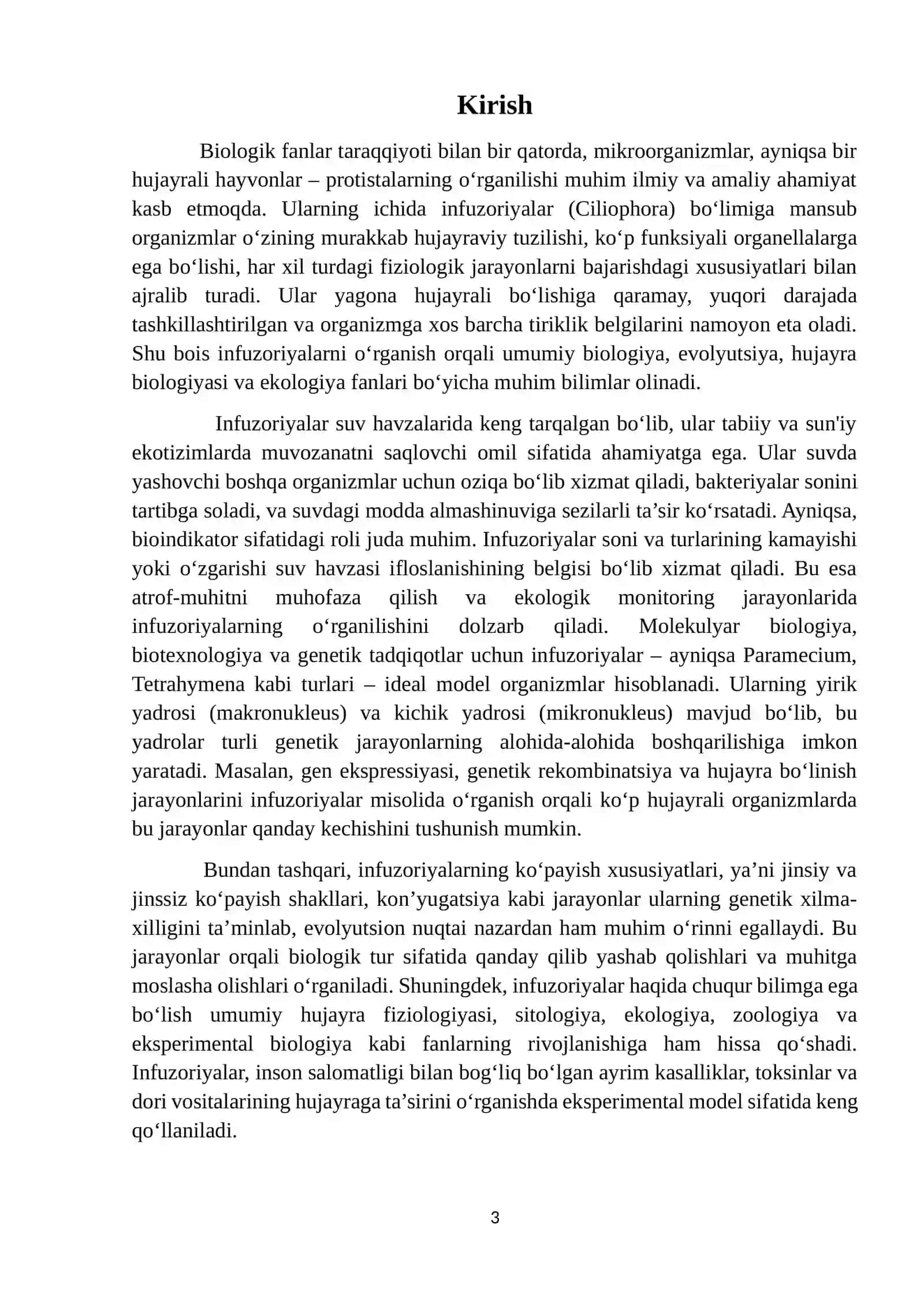 Infuzoriyalar (Infusoria, Ciliophora) tipi 3