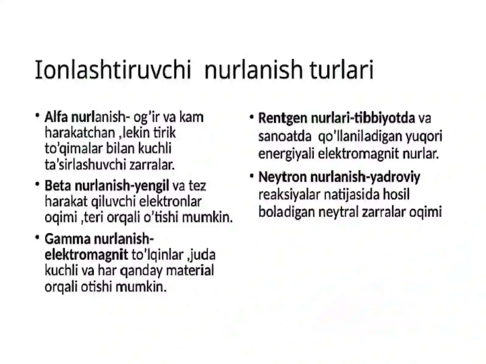 DPM larda ionlantiruvchi nurlanish manbalari... 3