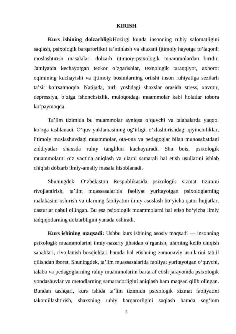 Psixologik muammolarni hal etish usullari 3