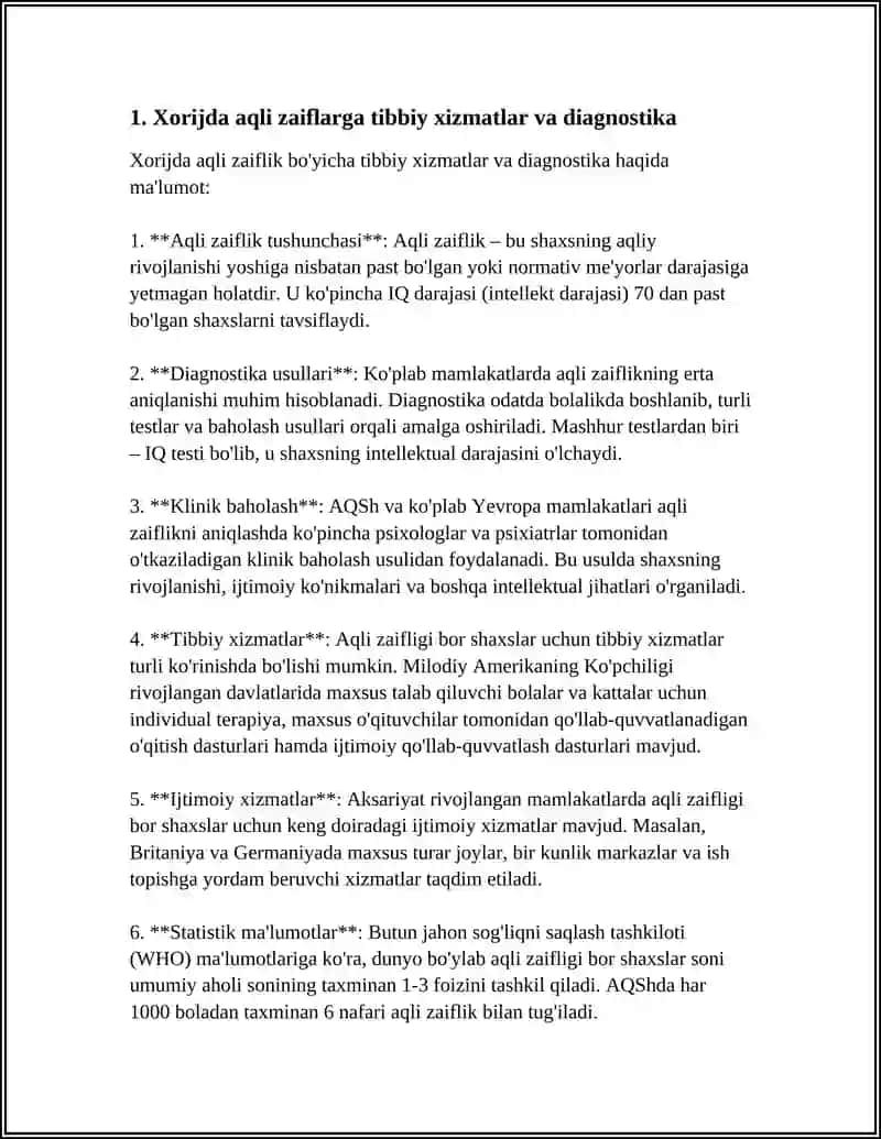 XORIJDA AQLI ZAIF BOLALARGA KO'RSATILADIGAN YORDAM 3