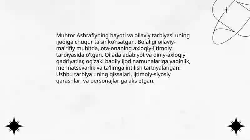 Muhtor Ashrafiy hayoti va ijodi 3