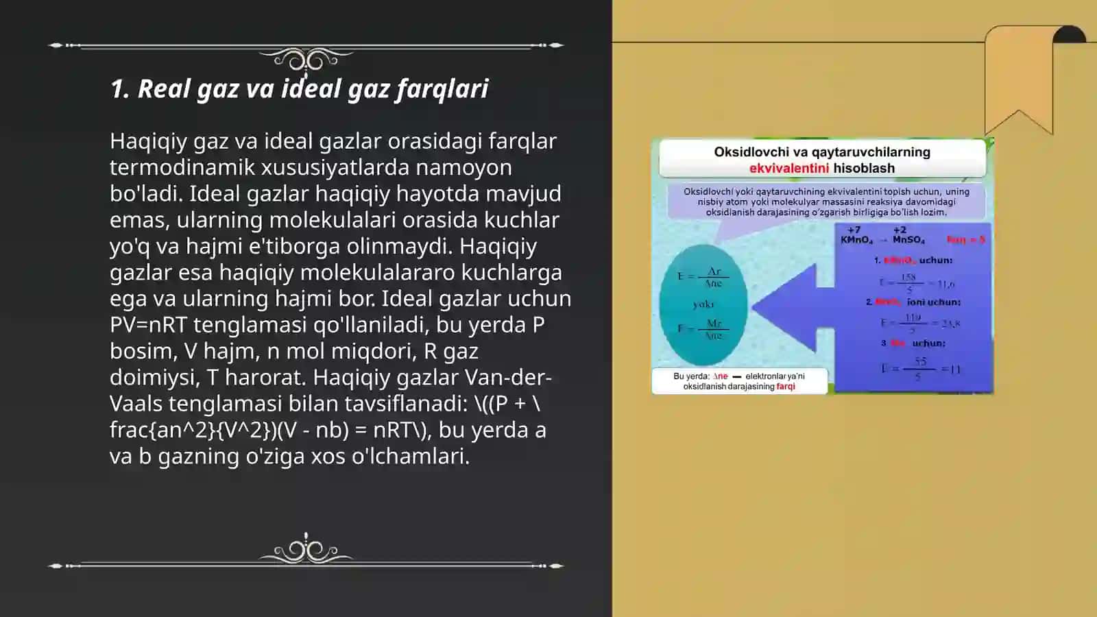 Real gaz uchun xolat integralini xisoblash 3