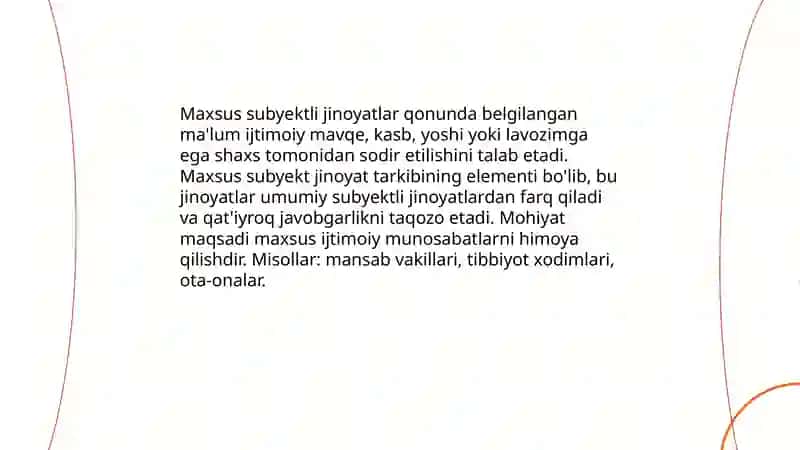 Maxsus subyektli jinoyatlar 3