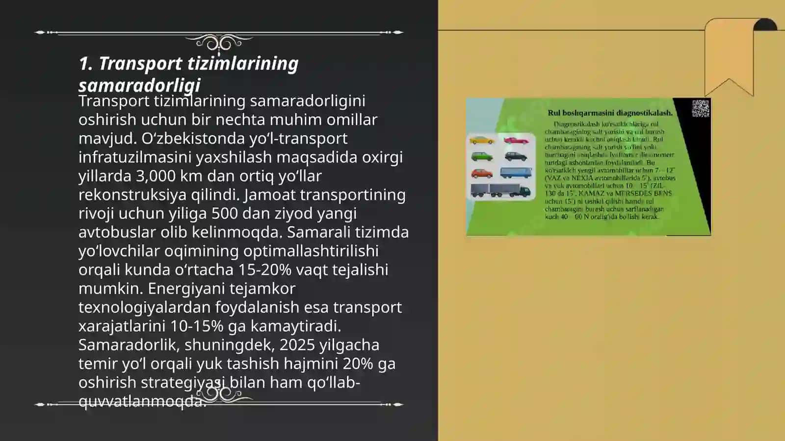 Transport tizimlarining samaradorligi 3