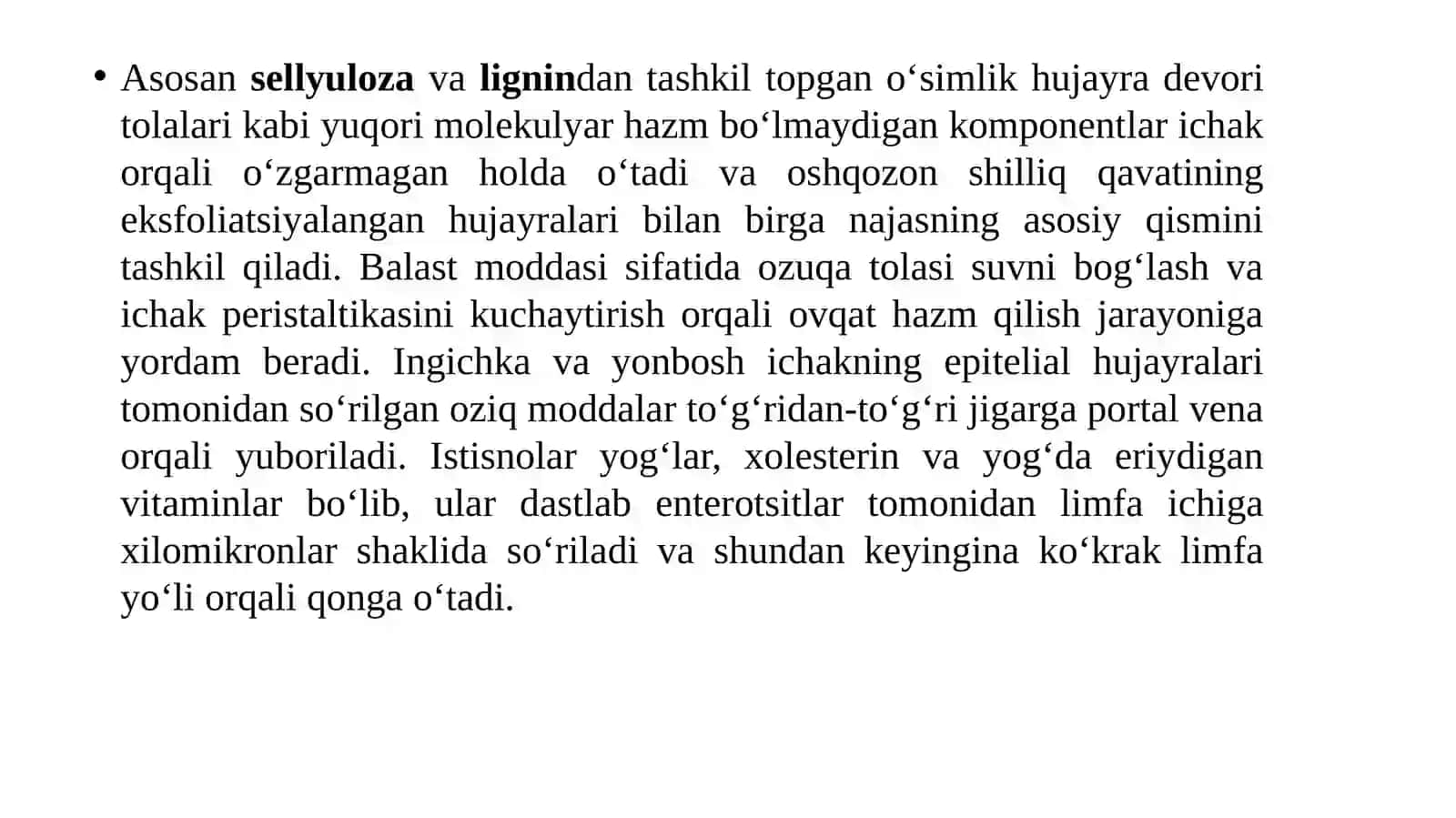 Oshqozon ichak tizimi biokimyosi 3